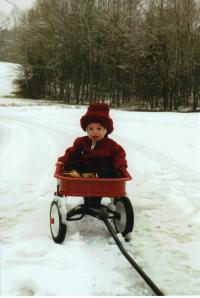 Caleb in Wagon - Winter 001